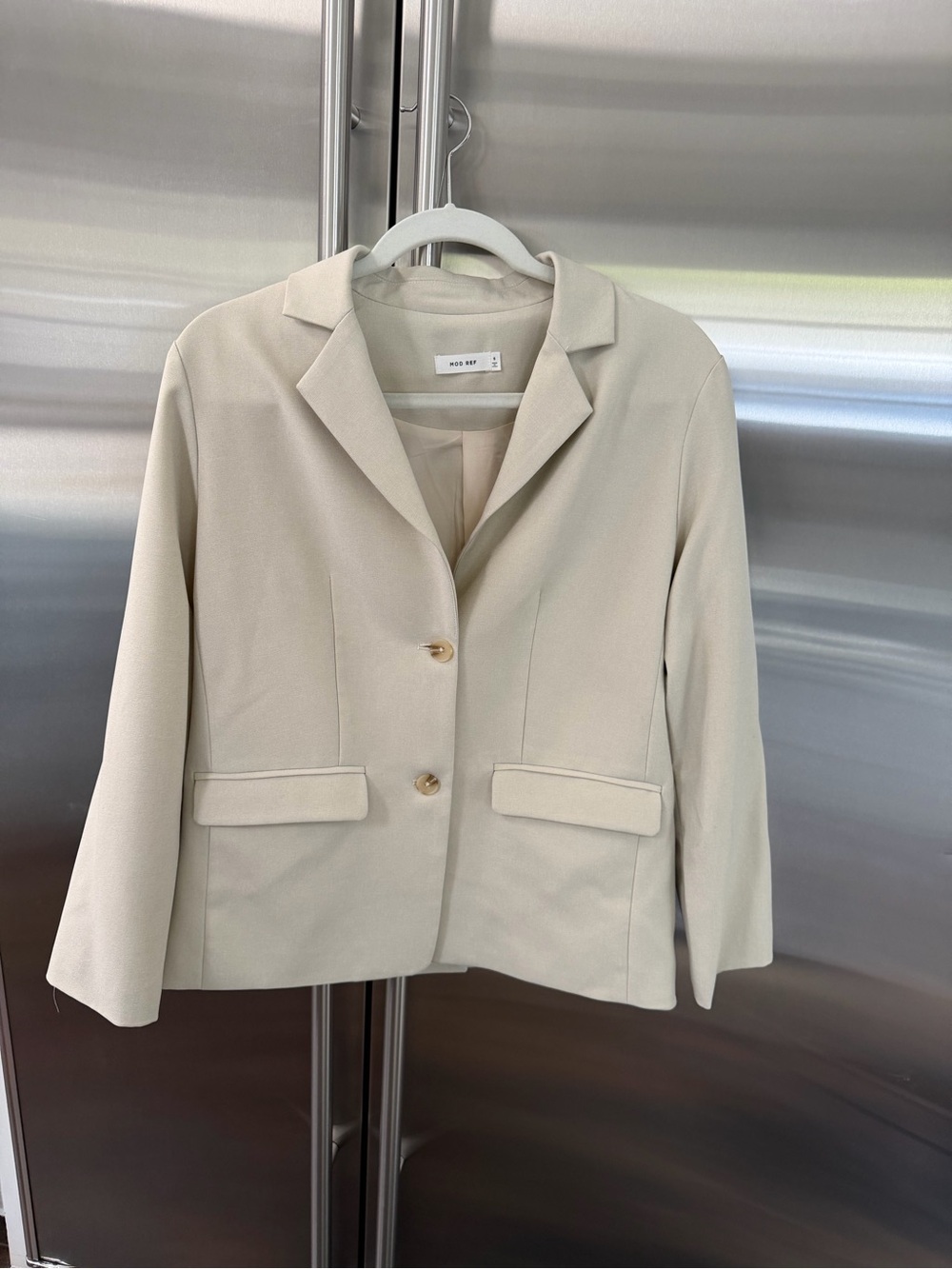 Mod Ref Cream Single-Breasted oversized Blazer